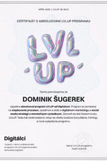 certifikát LVLUP